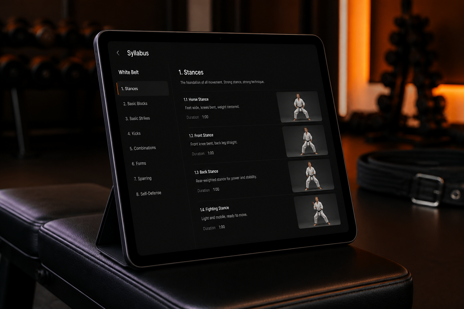 Syllabus and curriculum on a tablet